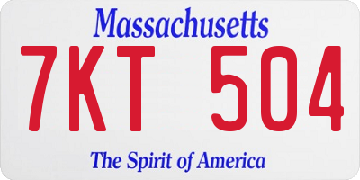 MA license plate 7KT504