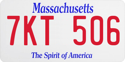 MA license plate 7KT506