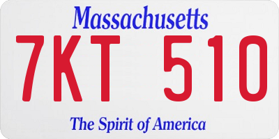 MA license plate 7KT510