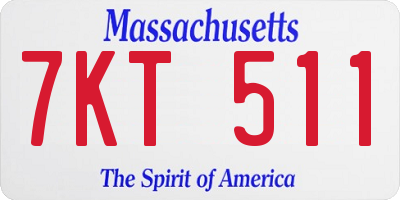 MA license plate 7KT511