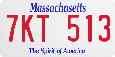 MA license plate 7KT513