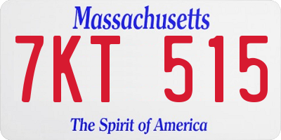 MA license plate 7KT515
