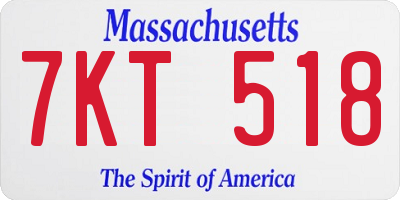 MA license plate 7KT518