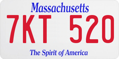MA license plate 7KT520