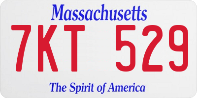 MA license plate 7KT529