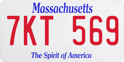 MA license plate 7KT569