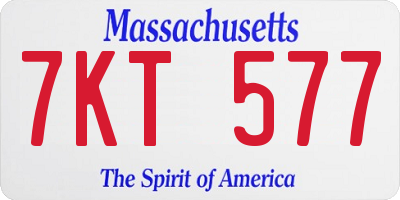MA license plate 7KT577