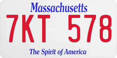 MA license plate 7KT578