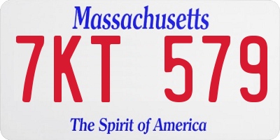 MA license plate 7KT579