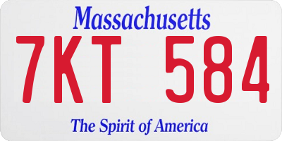 MA license plate 7KT584
