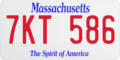 MA license plate 7KT586