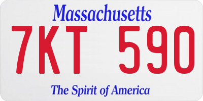 MA license plate 7KT590