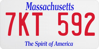 MA license plate 7KT592