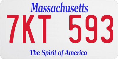 MA license plate 7KT593