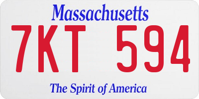 MA license plate 7KT594