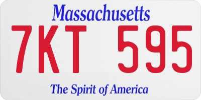 MA license plate 7KT595