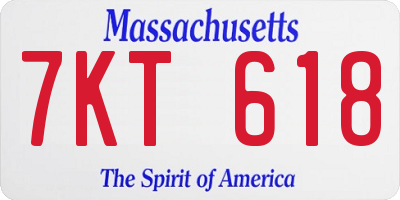 MA license plate 7KT618