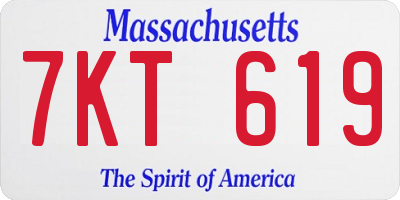 MA license plate 7KT619