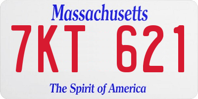 MA license plate 7KT621