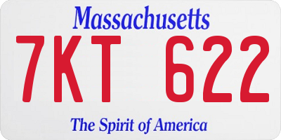 MA license plate 7KT622