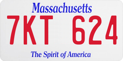MA license plate 7KT624