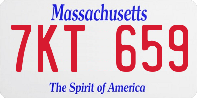 MA license plate 7KT659