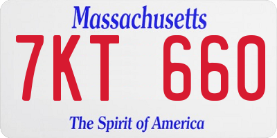 MA license plate 7KT660