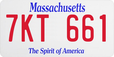 MA license plate 7KT661