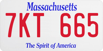 MA license plate 7KT665