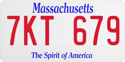 MA license plate 7KT679