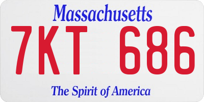 MA license plate 7KT686