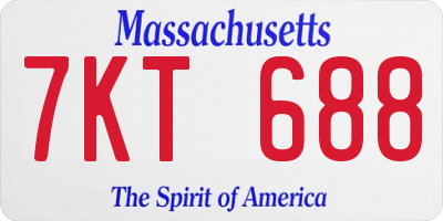 MA license plate 7KT688