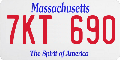 MA license plate 7KT690