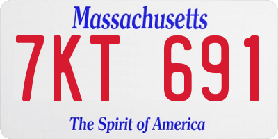 MA license plate 7KT691