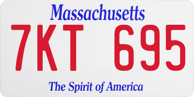 MA license plate 7KT695