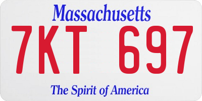 MA license plate 7KT697