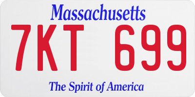 MA license plate 7KT699