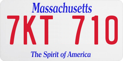 MA license plate 7KT710