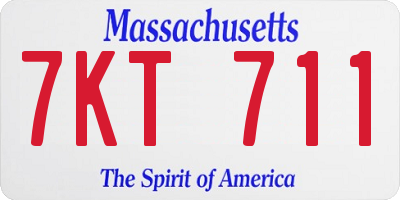 MA license plate 7KT711