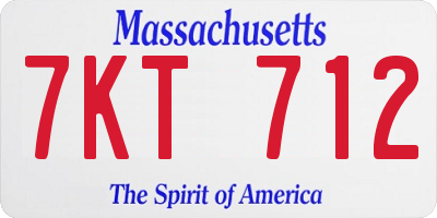 MA license plate 7KT712
