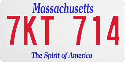 MA license plate 7KT714