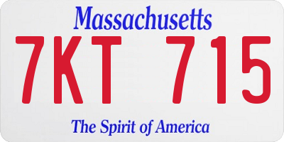 MA license plate 7KT715