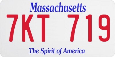 MA license plate 7KT719