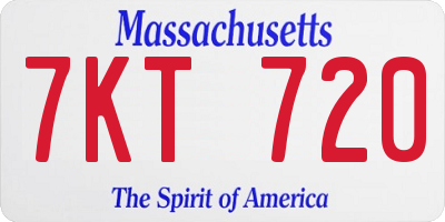 MA license plate 7KT720