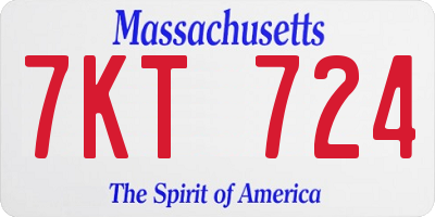 MA license plate 7KT724