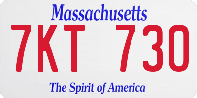 MA license plate 7KT730