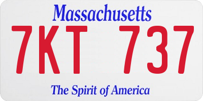 MA license plate 7KT737