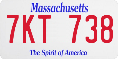MA license plate 7KT738