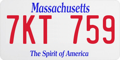 MA license plate 7KT759