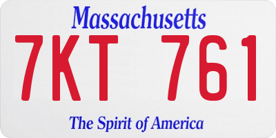 MA license plate 7KT761